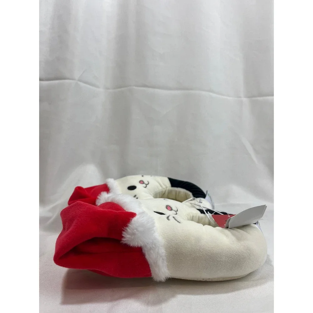 Squishmallows Kids Santa Hat Cat Slippers Off-White Holiday Plush Size 13/1‎ NEW
